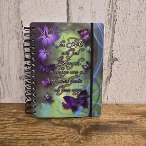 3/$15 Never Used Purple Butterfly Spiral Notebook Psalm 91:11